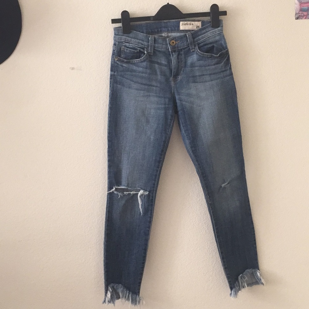Pistola Frayed Hem Skinny Jeans